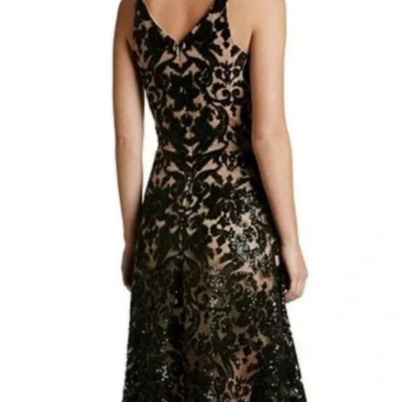 Dress the Population Black and Tan A-Line Cocktail Dress - Picture 3 of 5